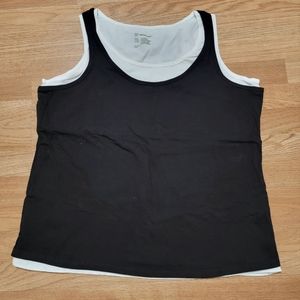 XL INC International Concepts Black and White Tank Top with Racerback Style Back